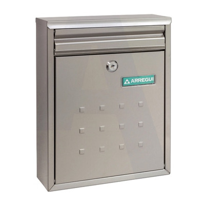 Arregui Dime Mailbox (320mm x 250mm x 80mm), Satin Stainless Steel - L27342 STAINLESS STEEL