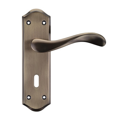 Zoo Hardware Project Range Asti Door Handles On Backplate, Florentine Bronze - PR061FB (sold in pairs) EURO PROFILE LOCK (WITH CYLINDER HOLE)