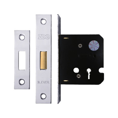 Zoo Hardware 3 Lever Contract Dead Lock (64mm OR 76mm), Nickel Plate - ZDC364NP 64mm (2.5 INCH) - NICKEL PLATE
