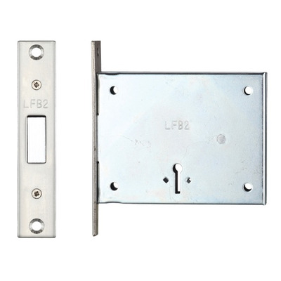 Zoo Hardware London Fire Brigade Mortice Dead Lock (51mm), Satin Stainless Steel - ZFB2 SATIN STAINLESS STEEL