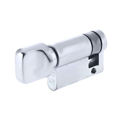 Zoo Hardware Vier Precision Euro Profile Single Body Cylinder Turn Only, Polished Chrome - V5EP40STPC - 55mm