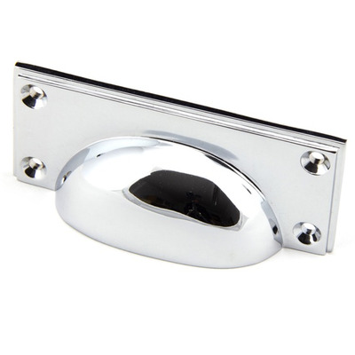 From The Anvil Art Deco Drawer Pull (84mm C/C), Polished Chrome - 45402 POLISHED CHROME