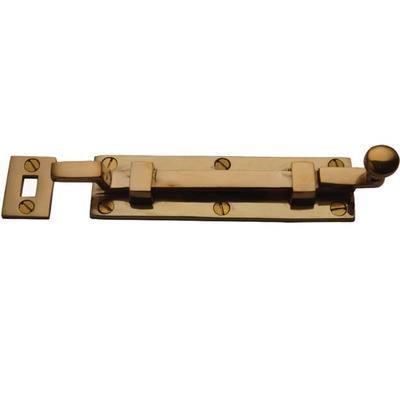 Cardea Ironmongery Cranked Door Bolt (100mm, 150mm OR 203mm), Unlacquered Brass - BT121UNL UNLACQUERED BRASS - 100mm