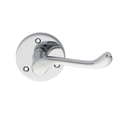 Carlisle Brass Victorian Scroll Traditional Door Handles On Round Rose, Polished Chrome - DL56CP (sold in pairs) POLISHED CHROME