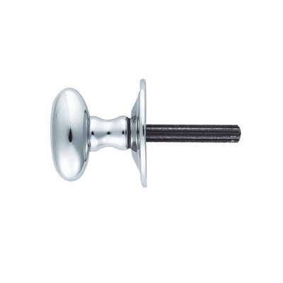 Carlisle Brass Oval Thumbturn To Operate Rack Bolt (Hardened Steel Spindle), Polished Chrome - AA33CP POLISHED CHROME