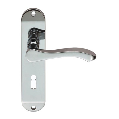 Carlisle Brass Serozzetta Door Handles On Backplate, Polished Chrome - SZM131CP (sold in pairs) LATCH
