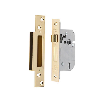 Frelan Hardware 5 Lever Insurance Rated Sash Lock (64mm OR 76mm), Electro Brass - JL-BSS64EB 76mm (3 INCH) - ELECTRO BRASS