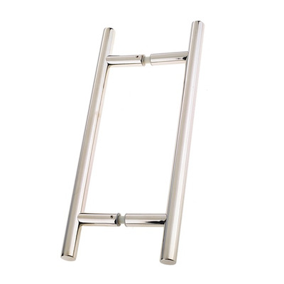 Frelan Hardware Guardsman Pull Handles (19mm OR 25mm Bar Diameter) Back To Back Fixing, Polished Stainless Steel - JPS220 (sold in pairs) 600mm x 25mm (450mm Centres)