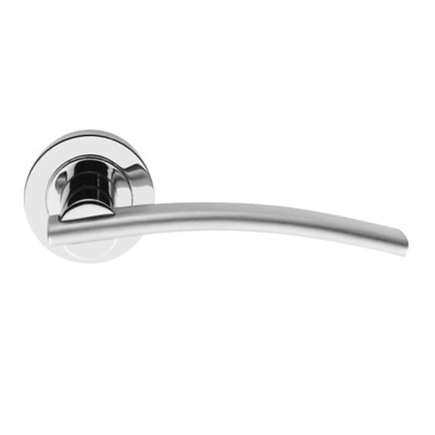Spira Brass Carol Lever On Rose, Dual Finish Polished Chrome & Satin Chrome - SB1201DT (sold in pairs) DUAL FINISH POLISHED CHROME & SATIN CHROME