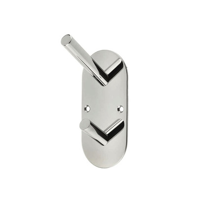 Frelan Hardware Hat & Coat Hook On Rounded Backplate, Polished Stainless Steel - JPS902B POLISHED STAINLESS STEEL