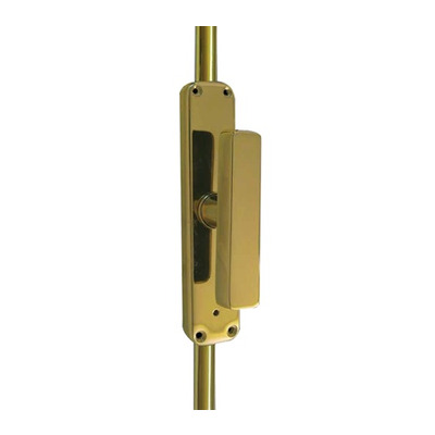 Frelan Hardware Locking Espagnolette Bolt With Square Handle, Polished Brass - JV617PB POLISHED BRASS