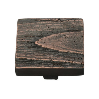 Heritage Brass Fossil Range Square Pine Cabinet Knob (32mm x 32mm OR 38mm x 38mm), Aged Copper - C3664-AC AGED COPPER - 32mm