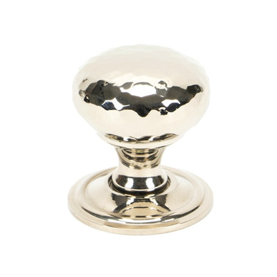 From The Anvil Hammered Mushroom Cupboard Knob (32mm Or 38mm), Polished Nickel - 46022 POLISHED NICKEL - 38mm