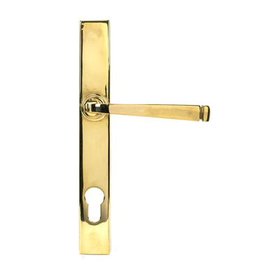 From The Anvil Avon Slimline Lever Espagnolette Lock Set, Sprung Door Handles, Polished Brass - 46548 (sold in pairs) POLISHED BRASS