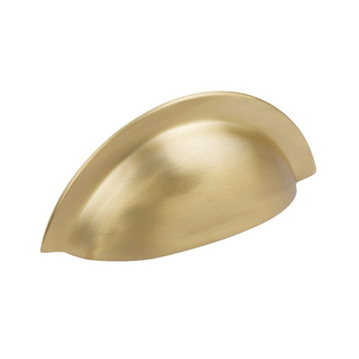 Hafele Jude Cabinet Cup Handle (64mm c/c), Brushed Brass - 110.35.120 BRUSHED BRASS - 64mm c/c