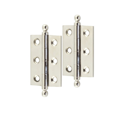 Frelan Hardware Hoxton 2 Inch Finial Cabinet Hinges, Polished Nickel - HOX800PN (sold in pairs) POLISHED NICKEL