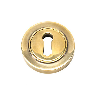 From The Anvil Standard Profile Plain Round Escutcheon, Aged Brass - 45683 AGED BRASS