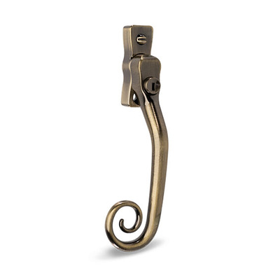 Mila Heritage Monkey Tail Espagnolette Locking Window Handle, 40mm Pin Length (Left Or Right Handed), Antique Bronze - 700252 ANTIQUE BRONZE - LEFT HAND
