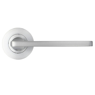 Zoo Hardware Stanza Leon Contract Range Lever On Round Rose, Satin Chrome - ZPA010-SC (sold in pairs) SATIN CHROME