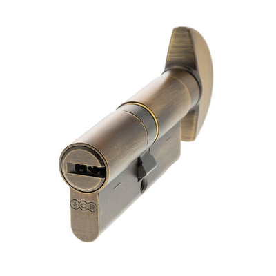 Atlantic UK AGB Euro Profile 15 Pin Cylinder Key & Turn (35mm/35mm OR 40mm/40mm), Matt Antique Brass - CA20723030 MATT ANTIQUE BRASS - 40mm/40mm (80mm)