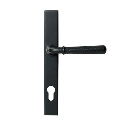 From The Anvil Hammered Newbury Slimline Lever Espagnolette Lock Set (92mm C/C), Matt Black - 46388 (sold in pairs) MATT BLACK