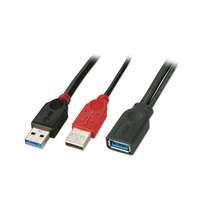 Image of Lindy 0.5m USB 3.0 Dual Power Cable, 2 x Type A to Type A Female