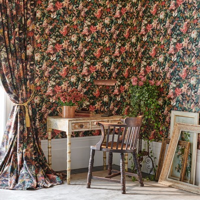 Marianne Lilum Wallpaper Russet Noir Clarke and Clarke W015805
