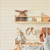 Image of Little Explorers 2 Wallpaper Two Tone Gingham Beige Galerie 14847