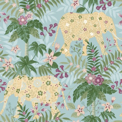 Into The Wild Elephant Wallpaper Blue Galerie 18547
