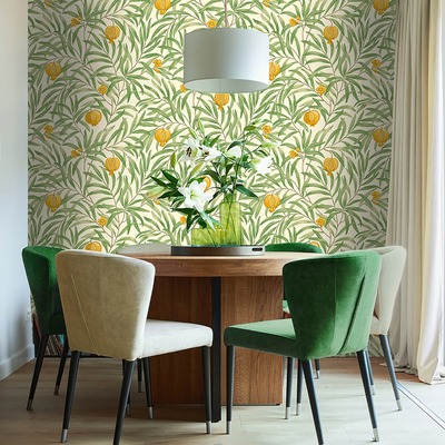 Pomegranate Wallpaper Green / Yellow World of Wallpaper 9612
