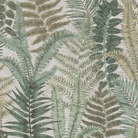 Image of Famous Garden Fern Leaves Vinyl Wallpaper Beige/Brown/Cream/Green AS Creation 39347-4
