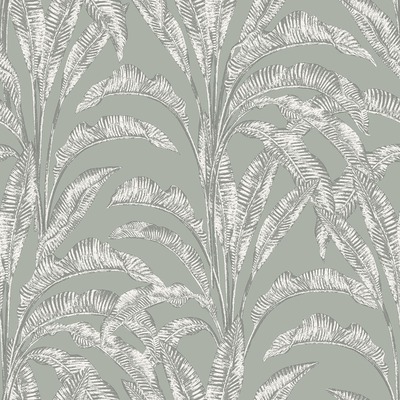 Sansa Leaf Vinyl Wallpaper Green Muriva M61904
