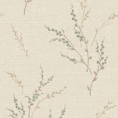 Carmella Floral Textured Vinyl Wallpaper Green Belgravia 7152
