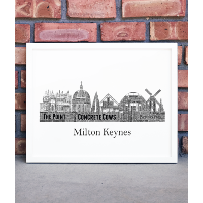 Personalised Milton Keynes Skyline Word Art
