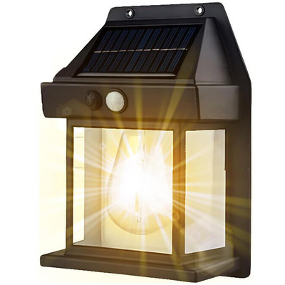 Wireless Solar Security Light With Motion Detector Sensor - BLACK - ONE