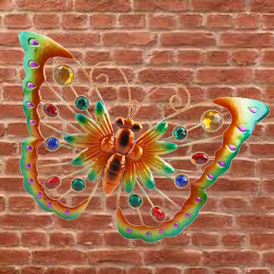 40cm Metal Hanging Insect Home & Garden Wall Art Ornaments - BUTTERFLY