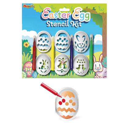 Easter Egg Decorating Kit With 6 Stencils & 4 Colouring Pens