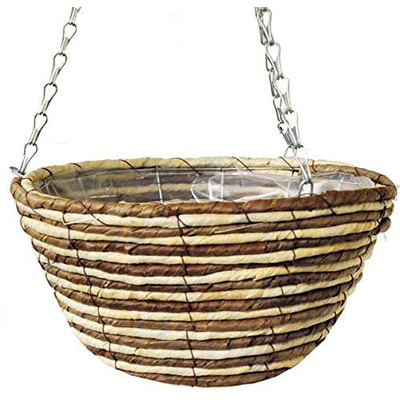 Kingfisher 12″ Willow Rope Hanging Flower Basket & Chain - ONE