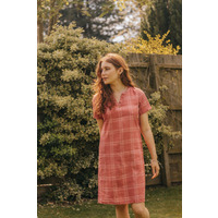 Linen Blend Check Summer Dress