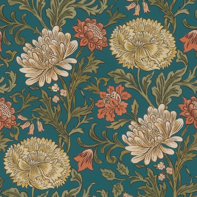 Salisbury Blossom Wallpaper Teal Rasch 553154
