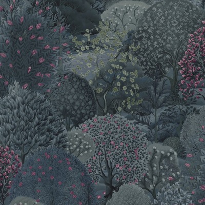 Tree Tapestry Wallpaper Navy / Berry Holden 13691
