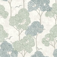 Lykke Tree Wallpaper Green Fine Decor FD26542