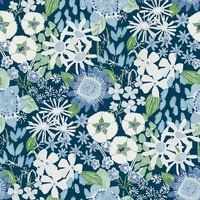Karina Wildflower Garden Vinyl Wallpaper Blue Fine Decor FD26524