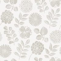 Inge Floral Vinyl Wallpaper Grey Fine Decor FD26533