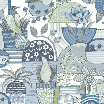 Fika Blissful Birds Wallpaper Blue Fine Decor FD26555
