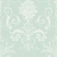 Laura Ashley Josette Damask Wallpaper Duck Egg 113380