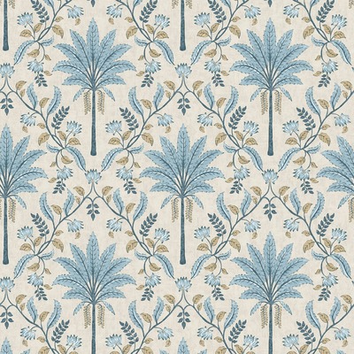 Palm Trellis Wallpaper Blue Holden 13751
