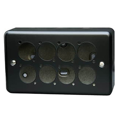 Double Gang Plate and Box for D Series Connectors - 8 Way Horizontal
