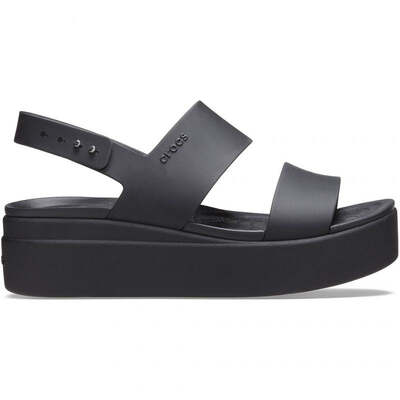 Crocs Womens Brooklyn Low Wedge Sandals - Black
