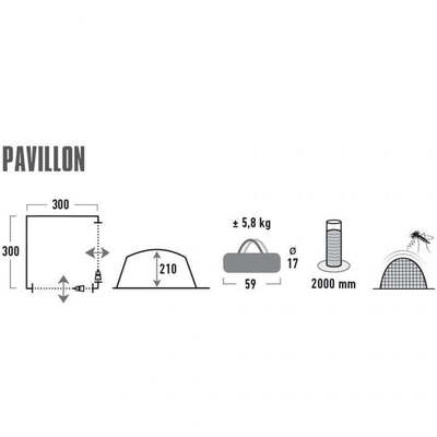 High Peak Pavillon Tent - Gray/Green
